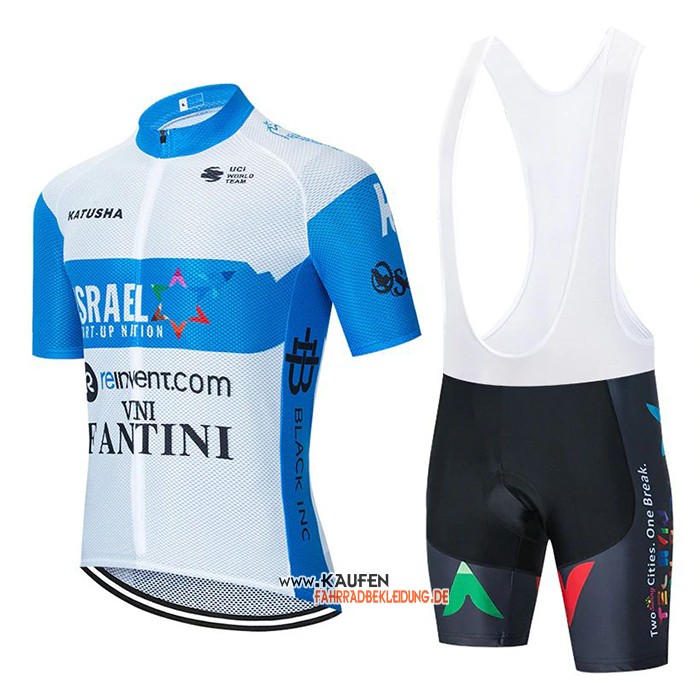 Israel Cycling Academy Kurzarmtrikot 2020 und Kurze Tragerhose Wei Blau